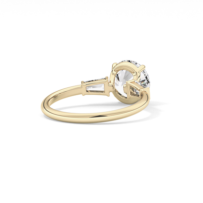 Round Three Stone Lab Grown Diamond Engagement Ring
