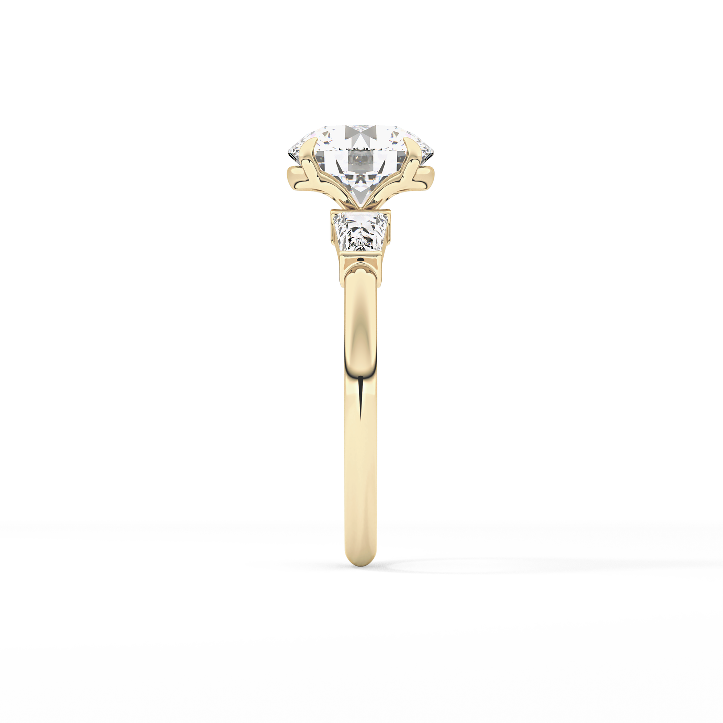 Round Three Stone Lab Grown Diamond Engagement Ring