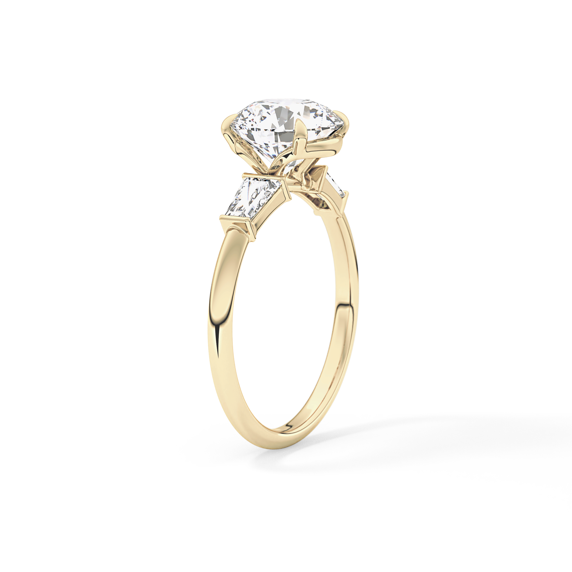 Round Three Stone Lab Grown Diamond Engagement Ring