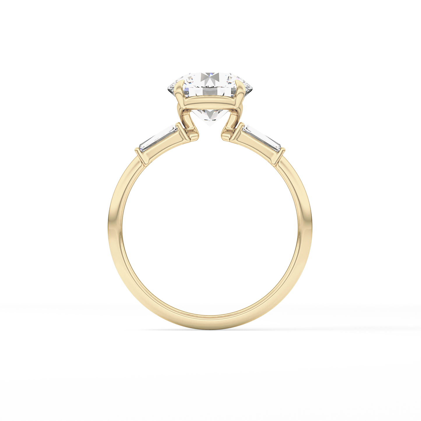 Round Three Stone Lab Grown Diamond Engagement Ring
