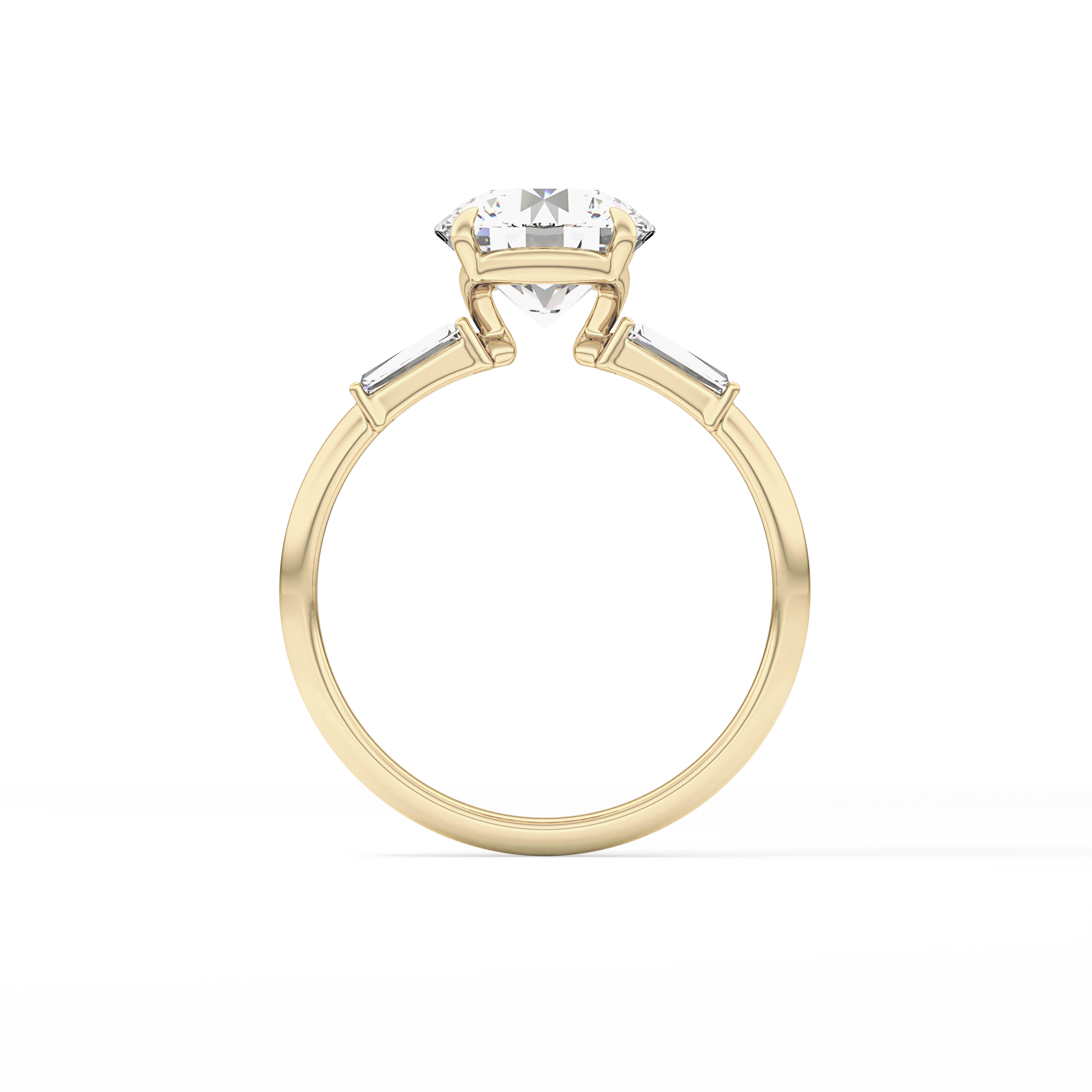 Round Three Stone Lab Grown Diamond Engagement Ring