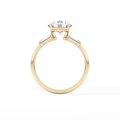 Round Three Stone Lab Grown Diamond Engagement Ring