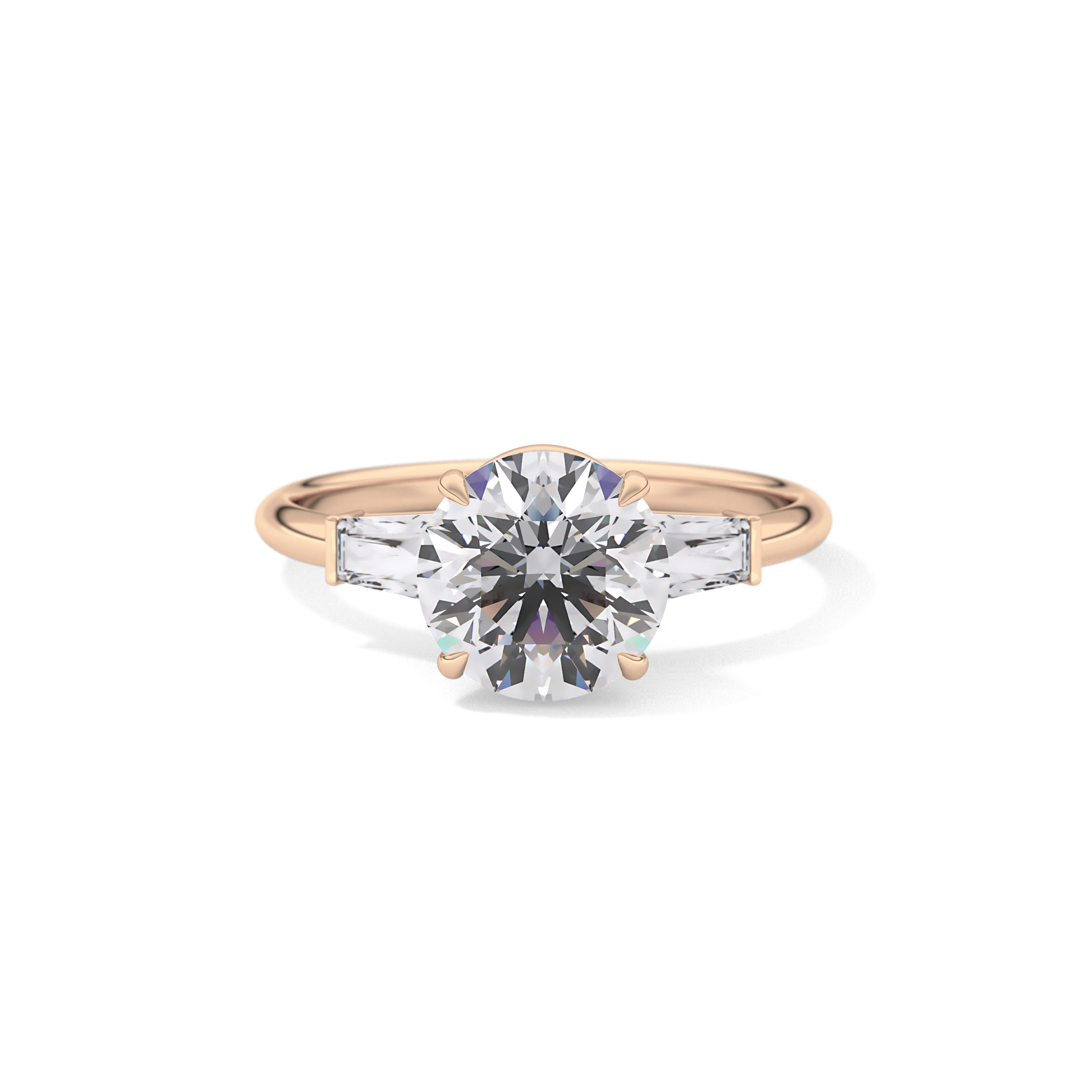 Round Three Stone Lab Grown Diamond Engagement Ring