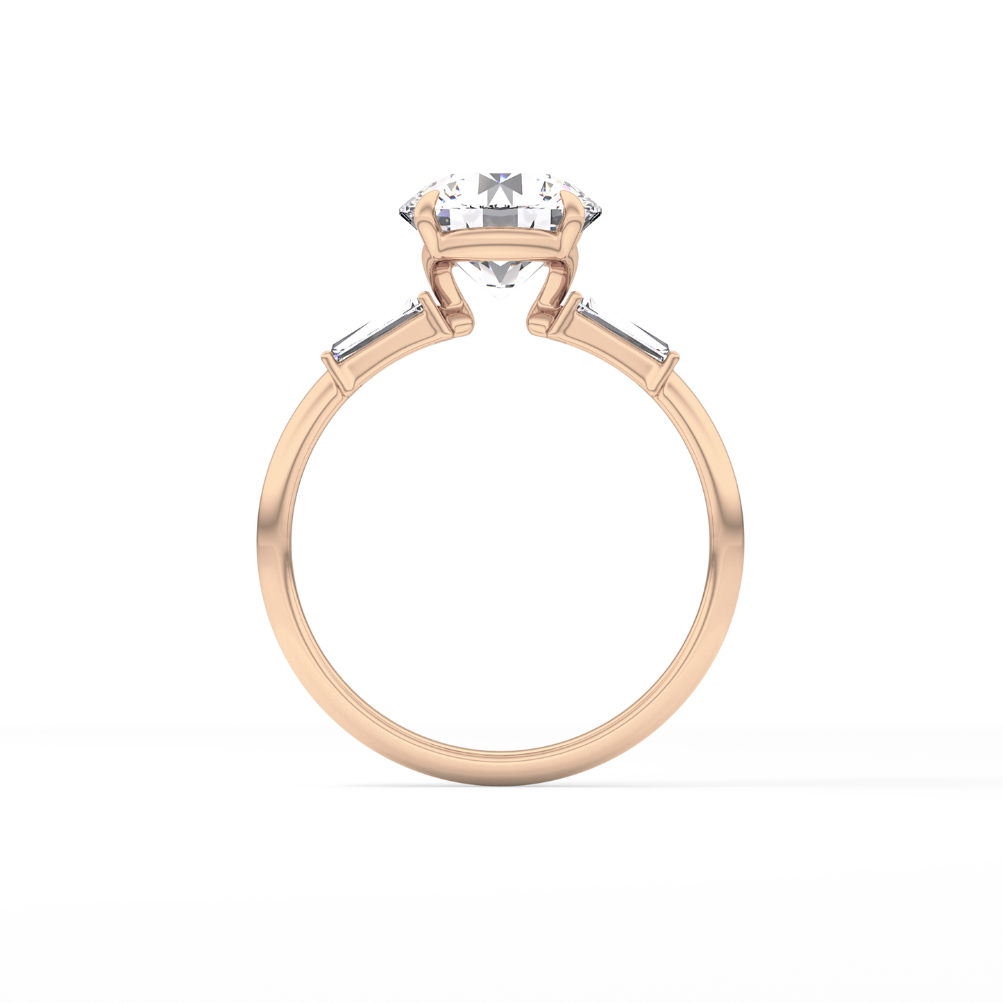 Round Three Stone Lab Grown Diamond Engagement Ring