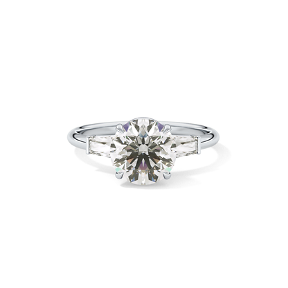 Round Three Stone Lab Grown Diamond Engagement Ring