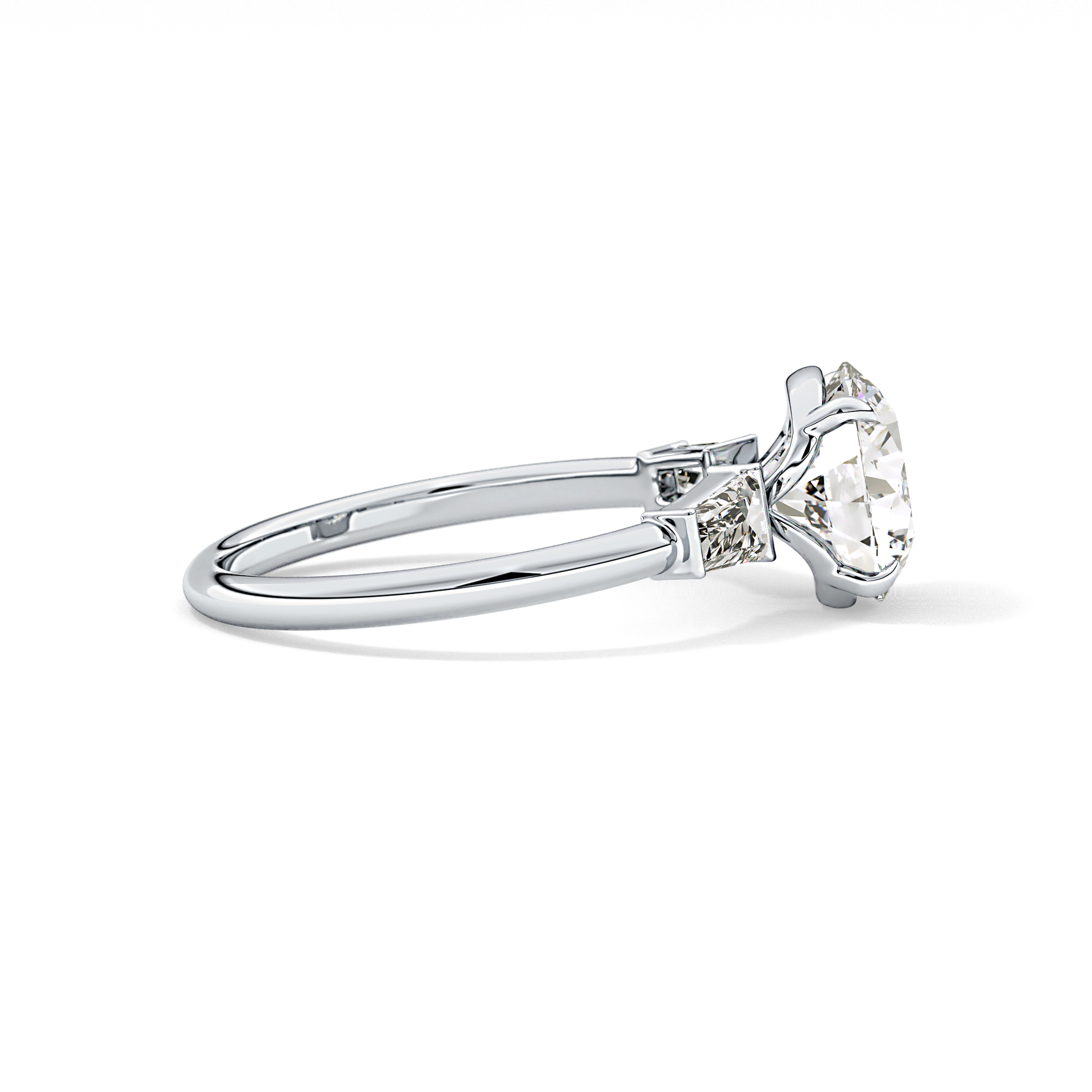 Round Three Stone Lab Grown Diamond Engagement Ring