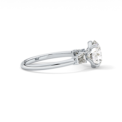Round Three Stone Lab Grown Diamond Engagement Ring