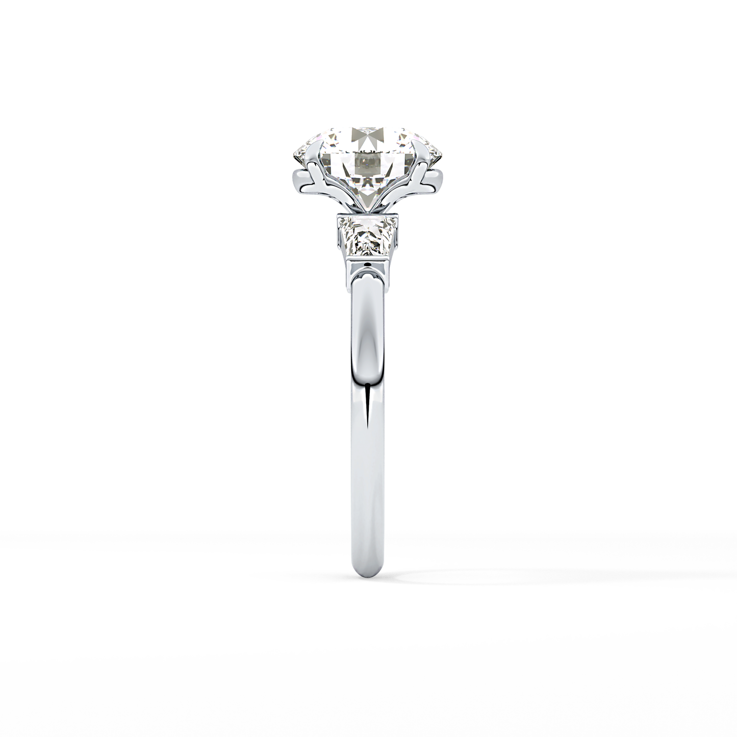 Round Three Stone Lab Grown Diamond Engagement Ring