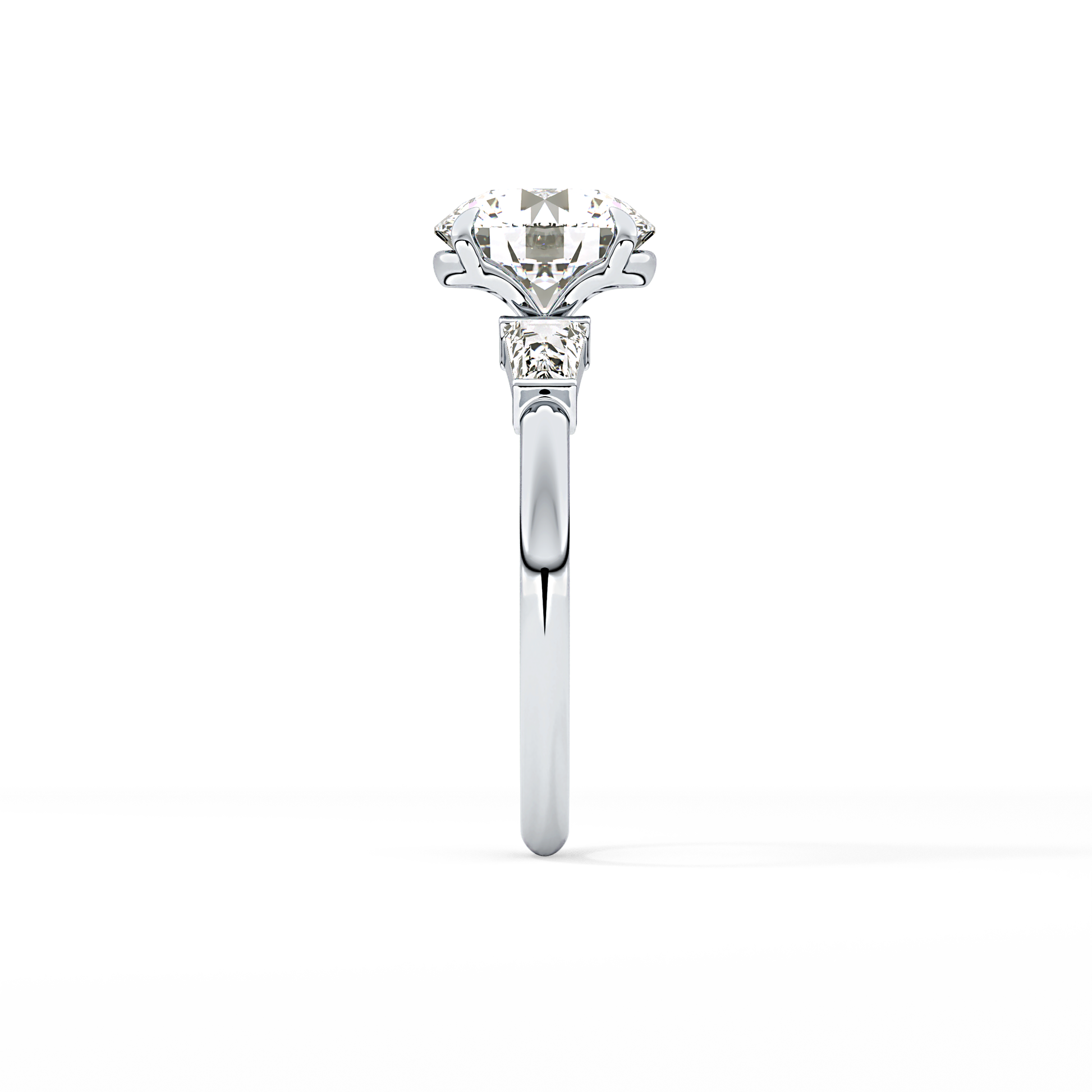 Round Three Stone Lab Grown Diamond Engagement Ring