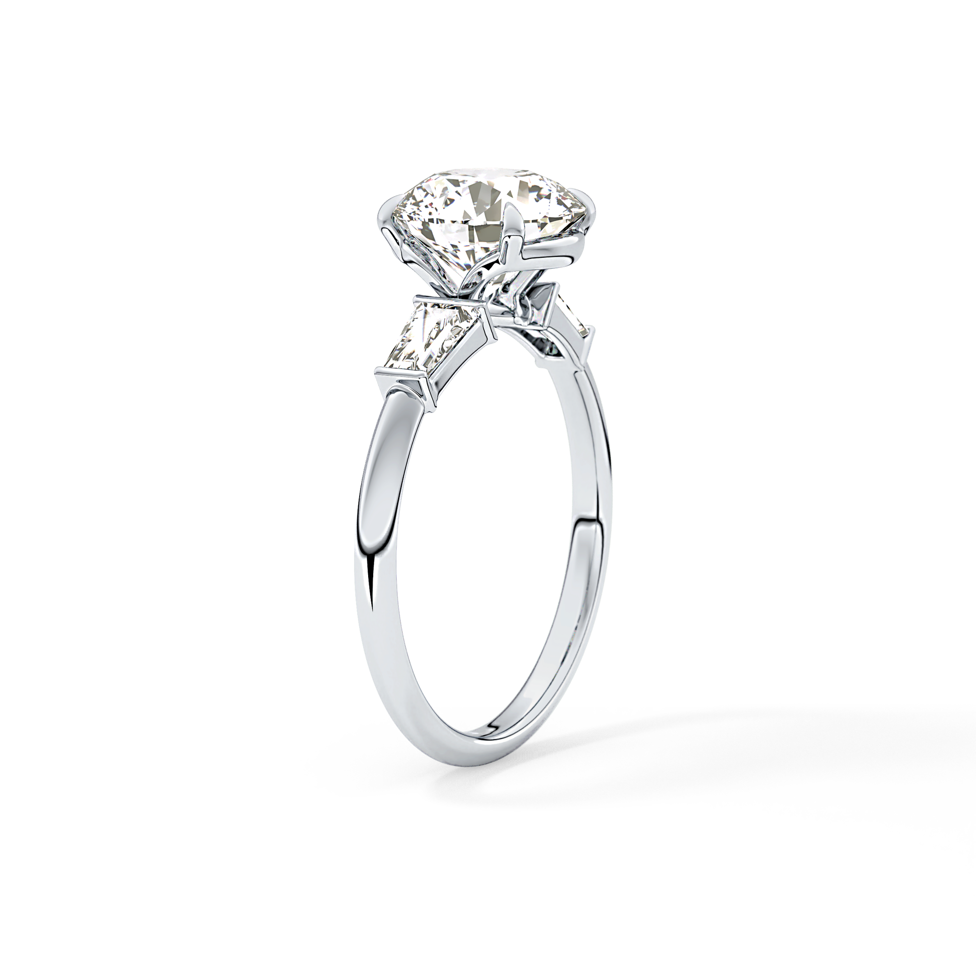 Round Three Stone Lab Grown Diamond Engagement Ring