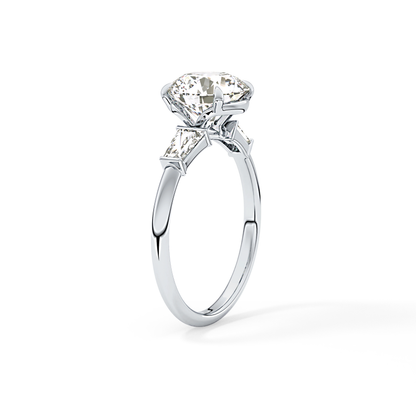 Round Three Stone Lab Grown Diamond Engagement Ring