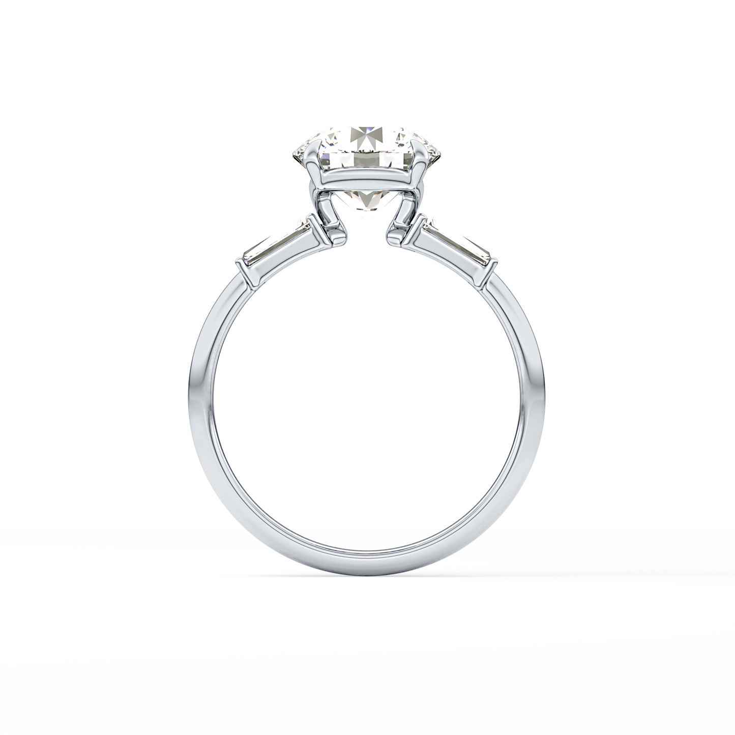 Round Three Stone Lab Grown Diamond Engagement Ring