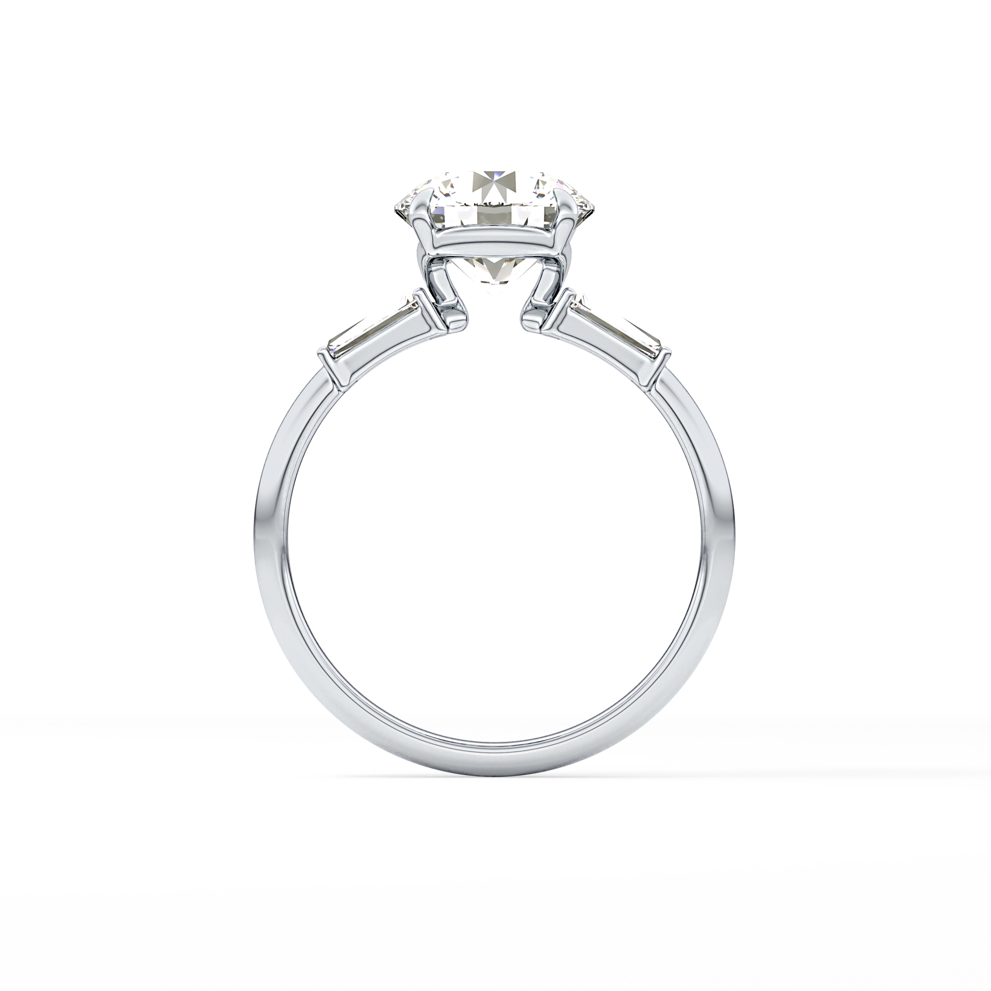 Round Three Stone Lab Grown Diamond Engagement Ring