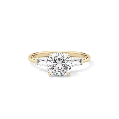 Cushion Three Stone Lab Grown Diamond Engagement Ring