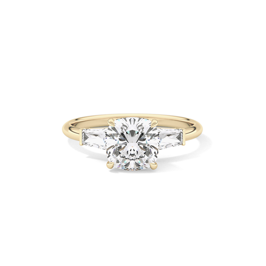 Cushion Three Stone Lab Grown Diamond Engagement Ring