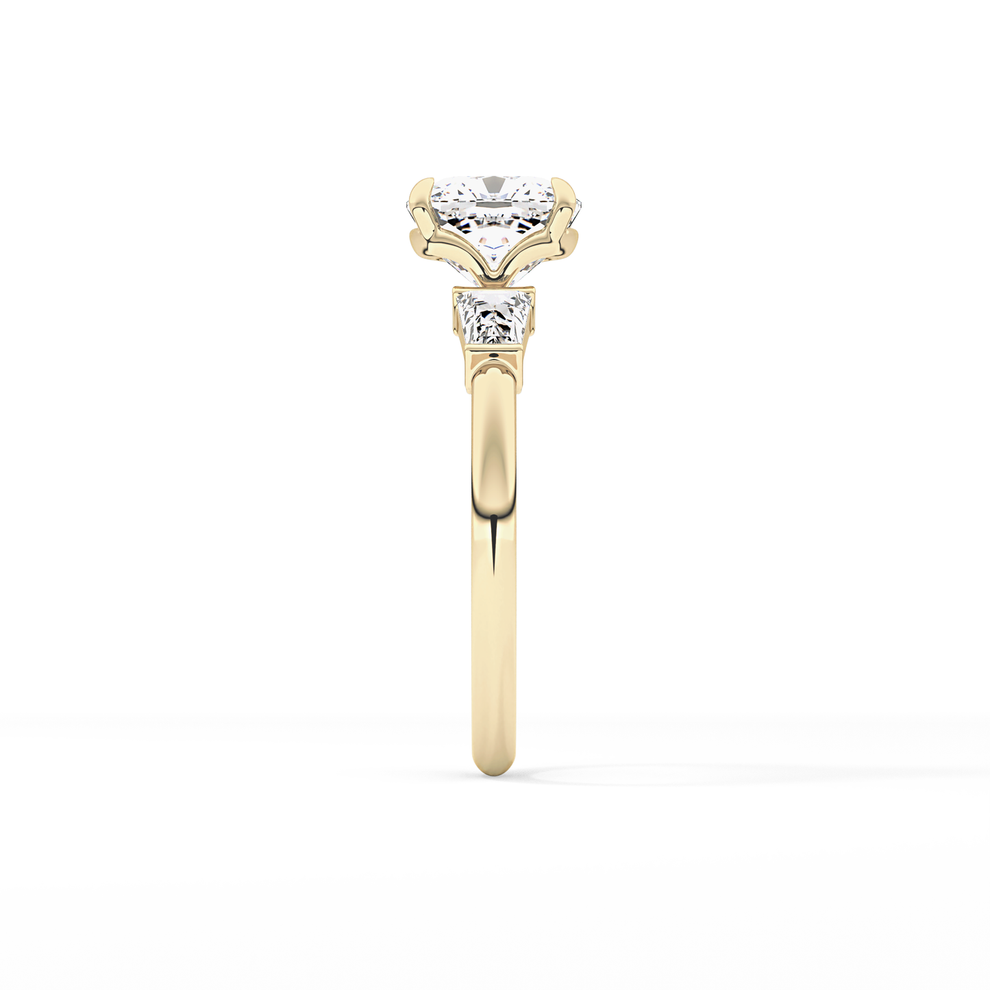 Cushion Three Stone Lab Grown Diamond Engagement Ring