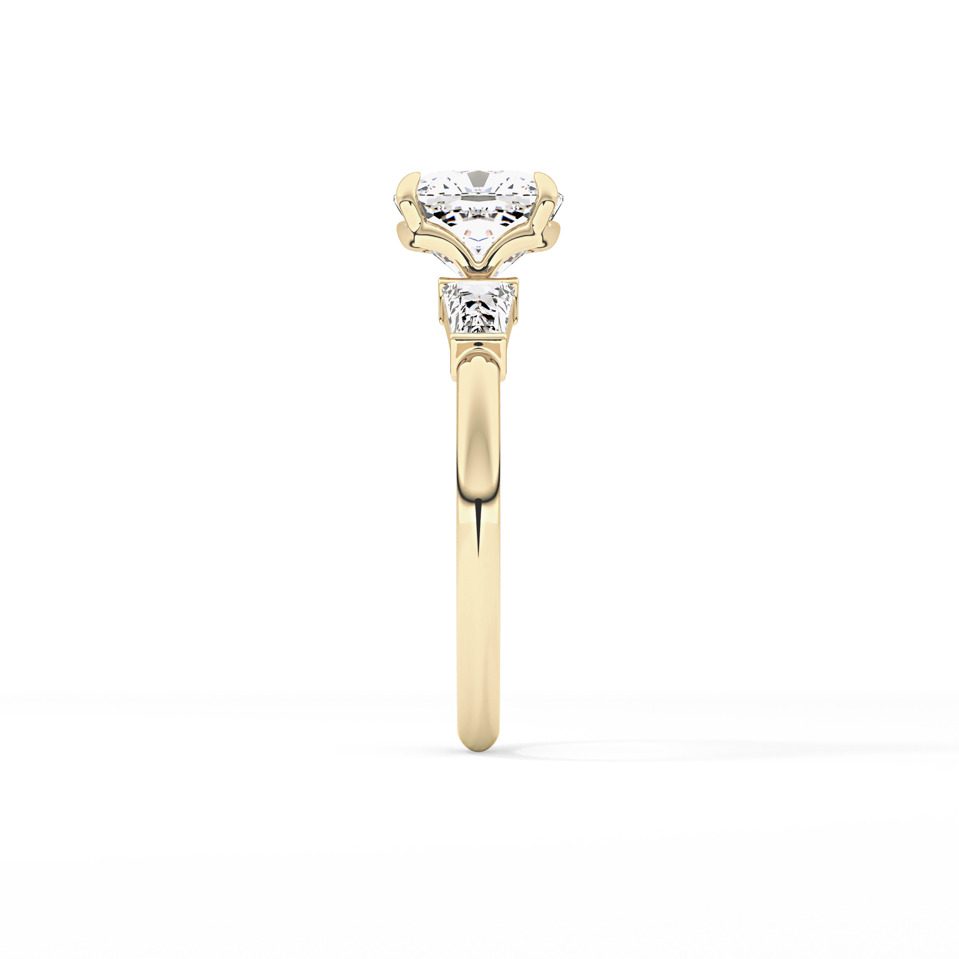 Cushion Three Stone Lab Grown Diamond Engagement Ring