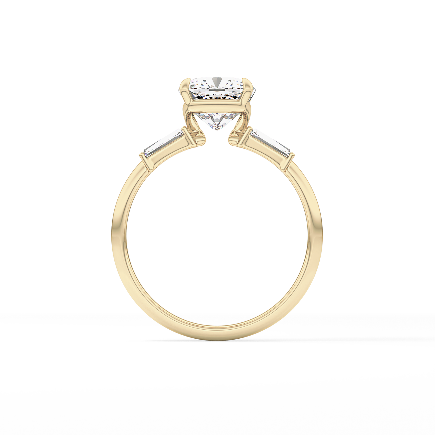 Cushion Three Stone Lab Grown Diamond Engagement Ring