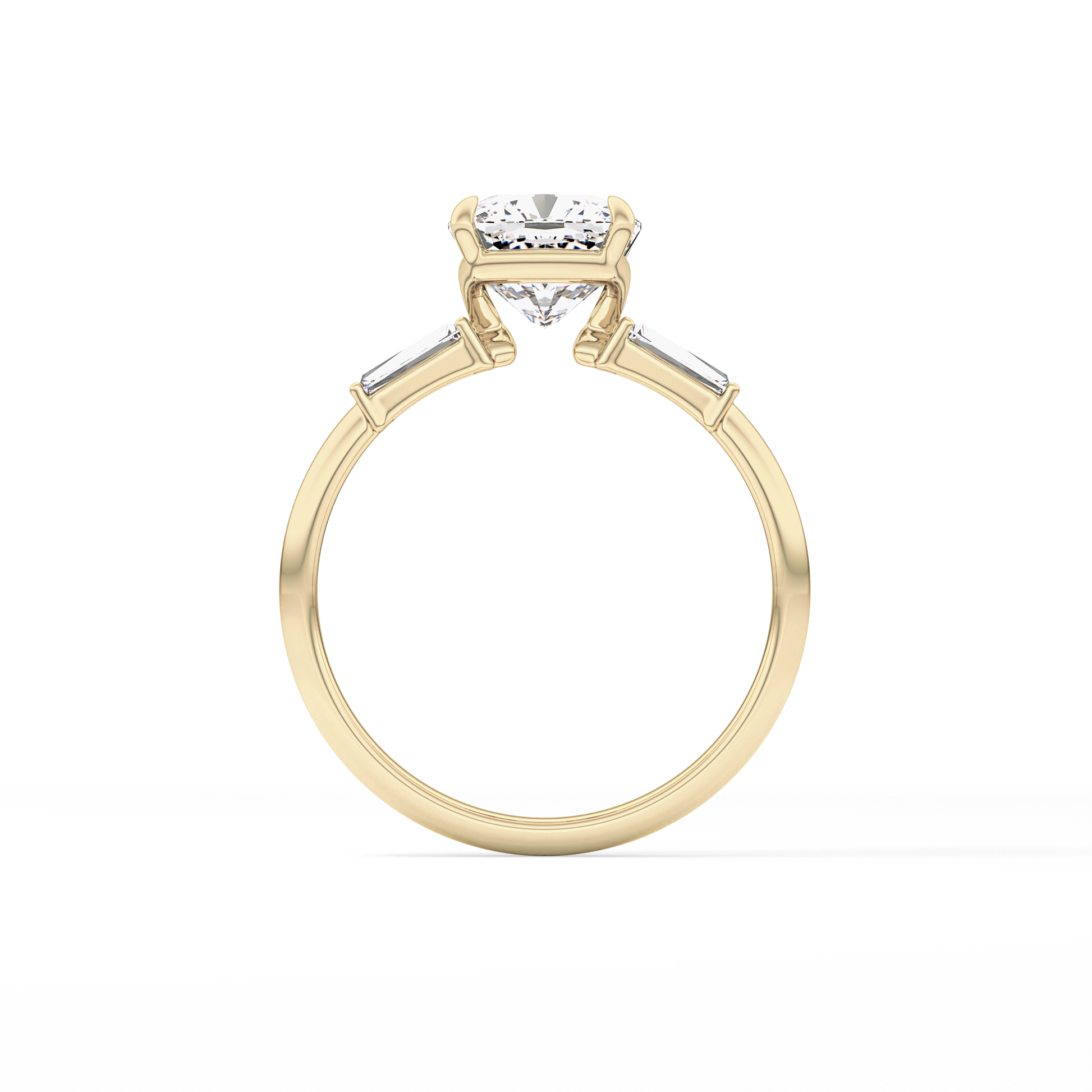 Cushion Three Stone Lab Grown Diamond Engagement Ring