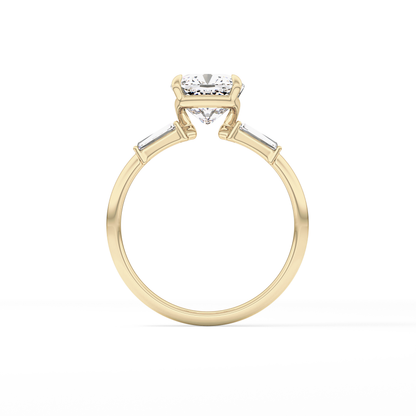 Cushion Three Stone Lab Grown Diamond Engagement Ring