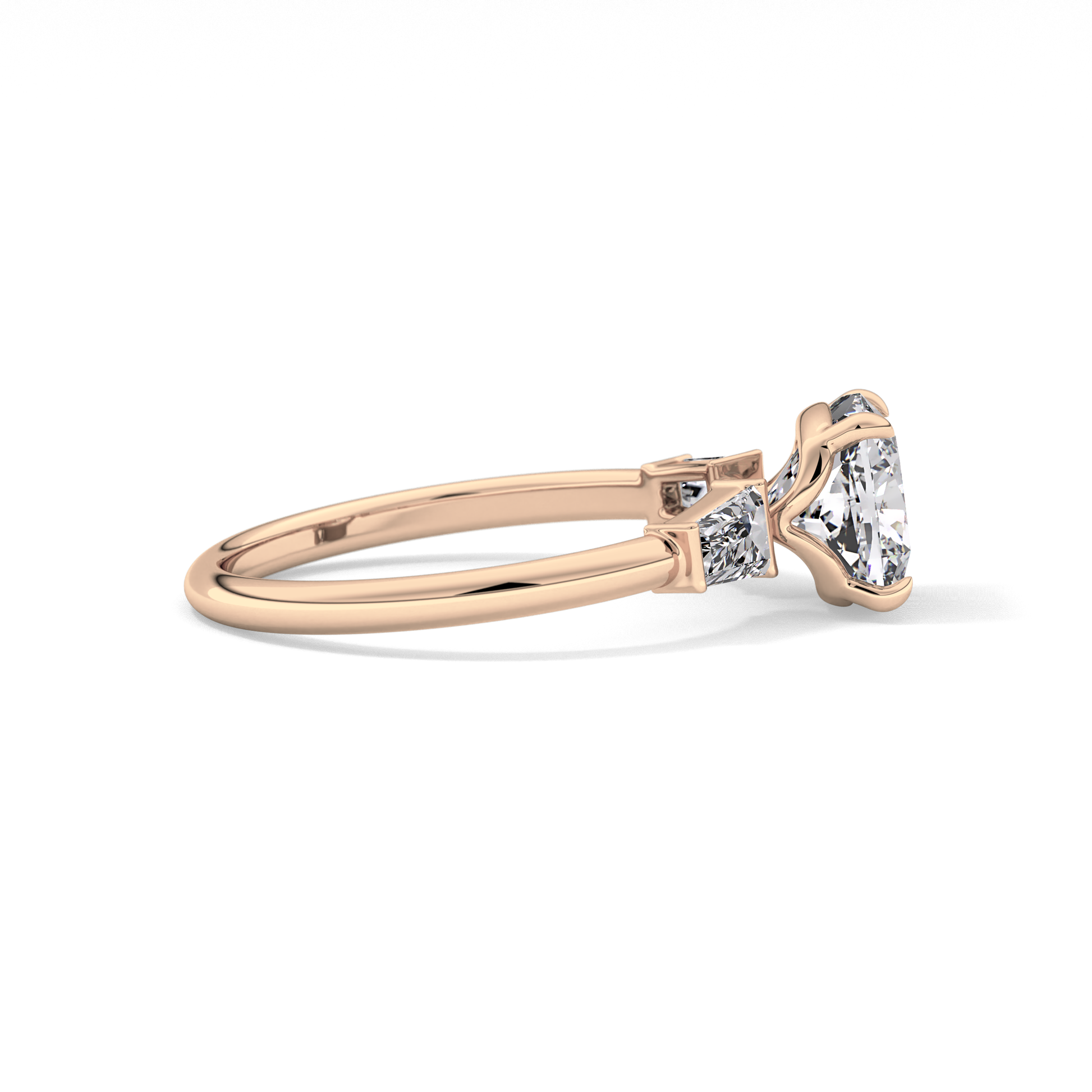 Cushion Three Stone Lab Grown Diamond Engagement Ring