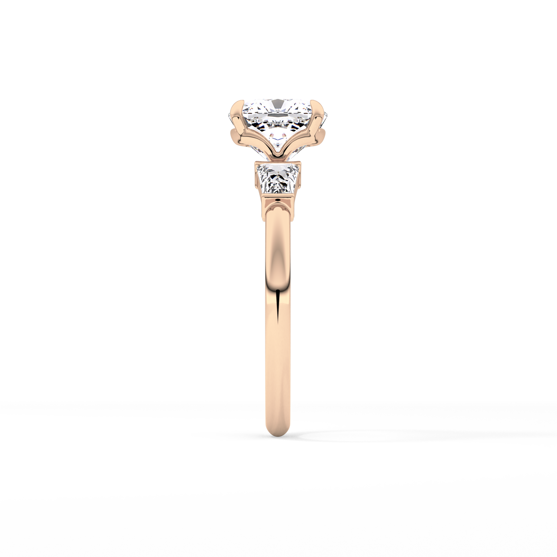 Cushion Three Stone Lab Grown Diamond Engagement Ring