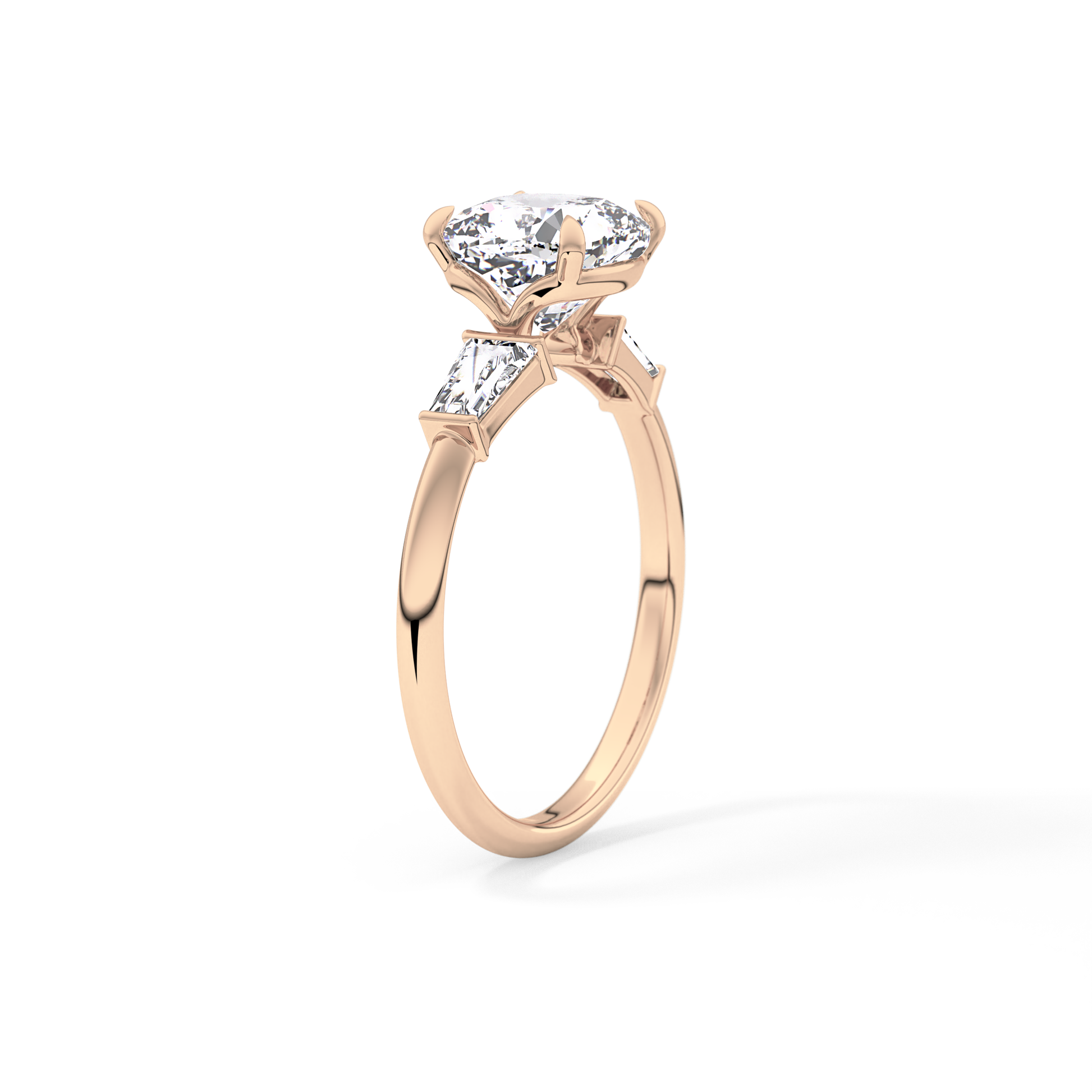 Cushion Three Stone Lab Grown Diamond Engagement Ring