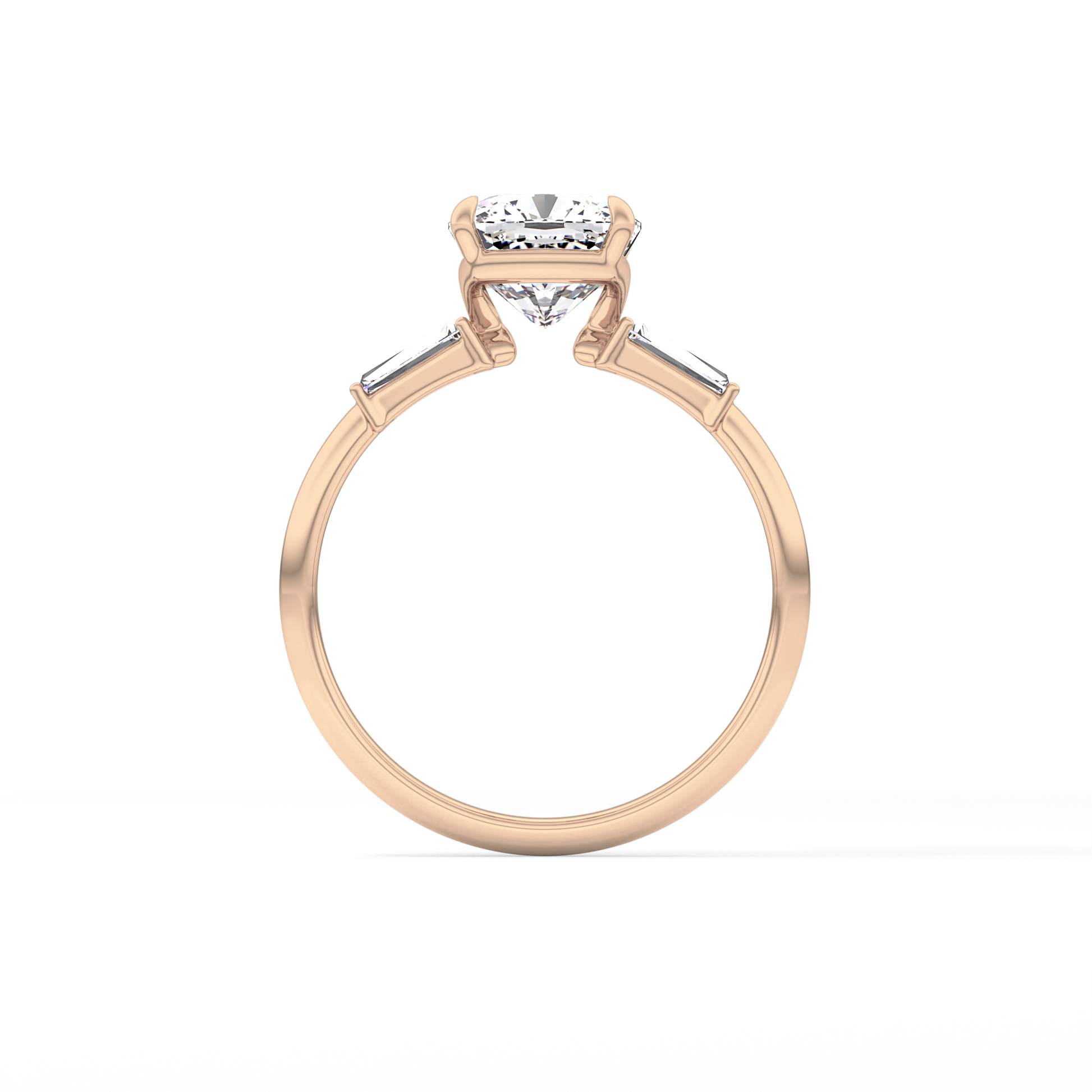 Cushion Three Stone Lab Grown Diamond Engagement Ring