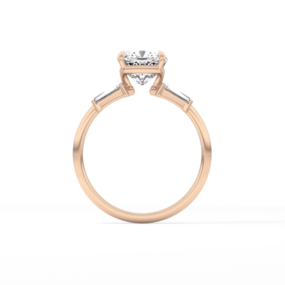 Cushion Three Stone Lab Grown Diamond Engagement Ring