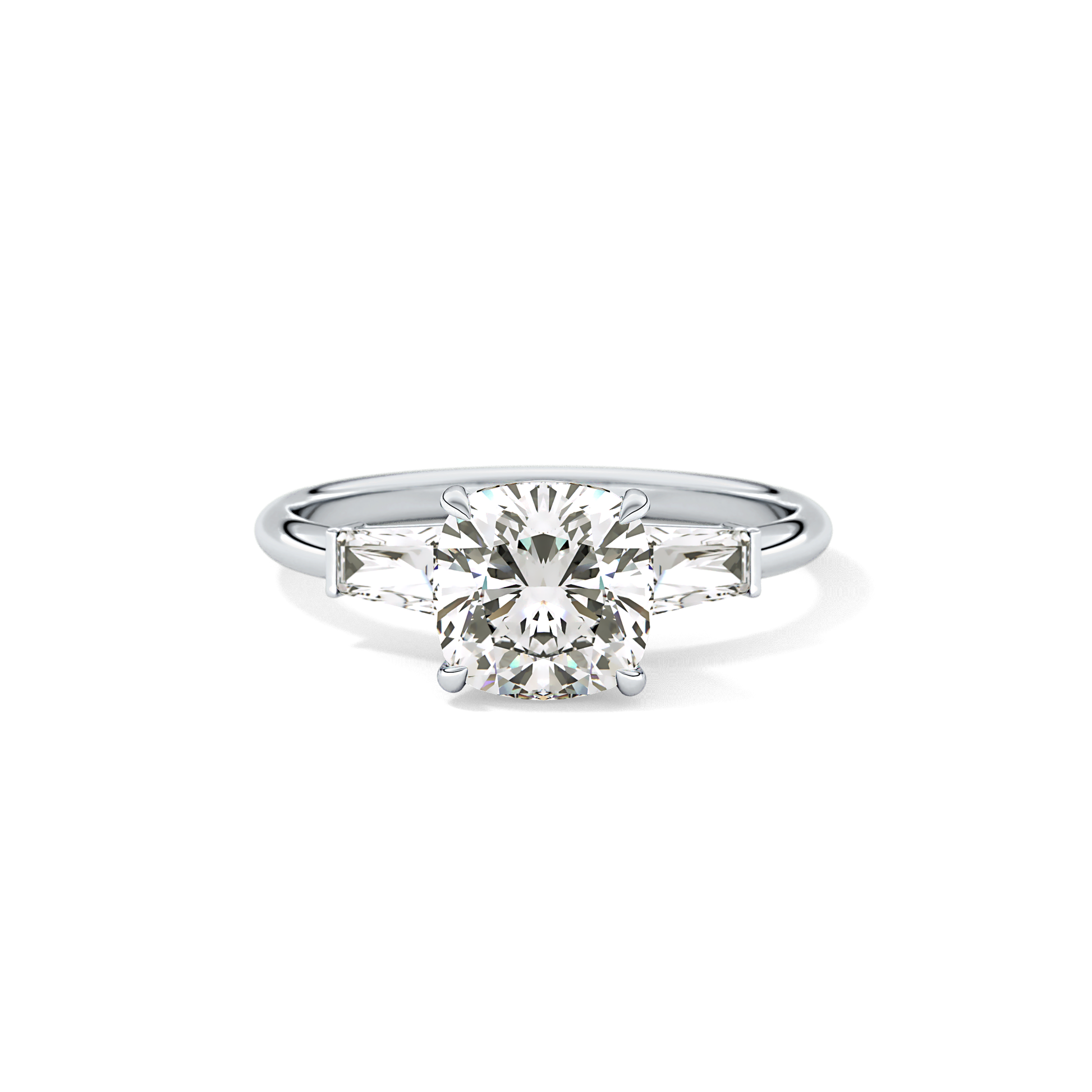 Cushion Three Stone Lab Grown Diamond Engagement Ring