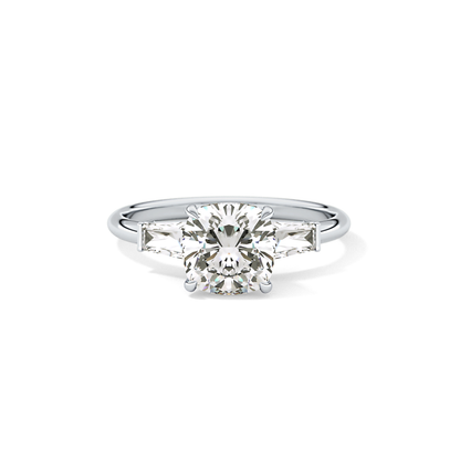 Cushion Three Stone Lab Grown Diamond Engagement Ring