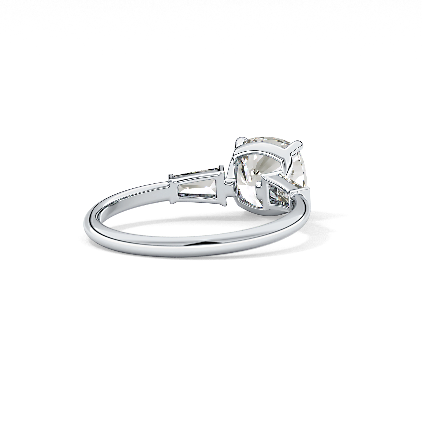 Cushion Three Stone Lab Grown Diamond Engagement Ring