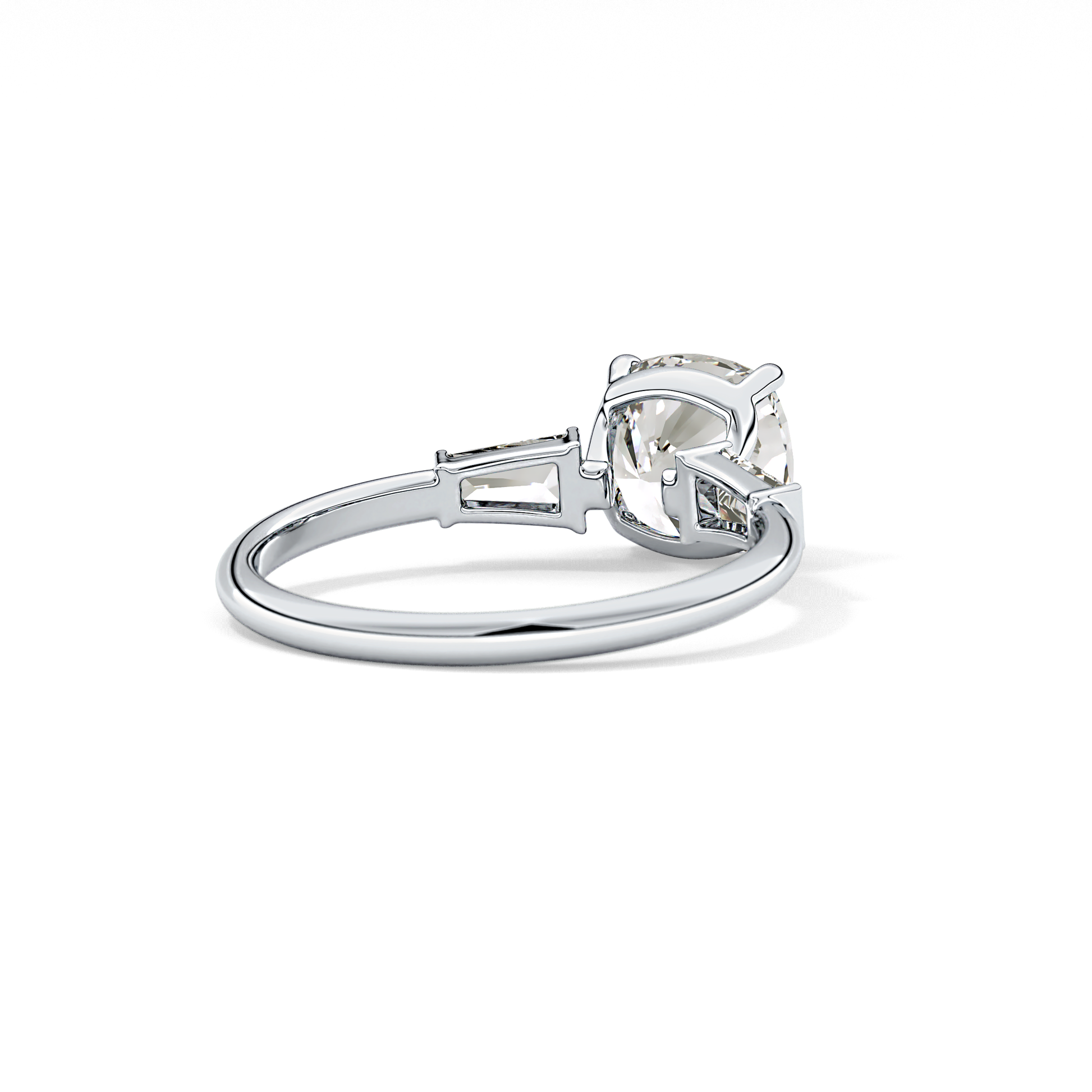 Cushion Three Stone Lab Grown Diamond Engagement Ring