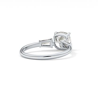 Cushion Three Stone Lab Grown Diamond Engagement Ring