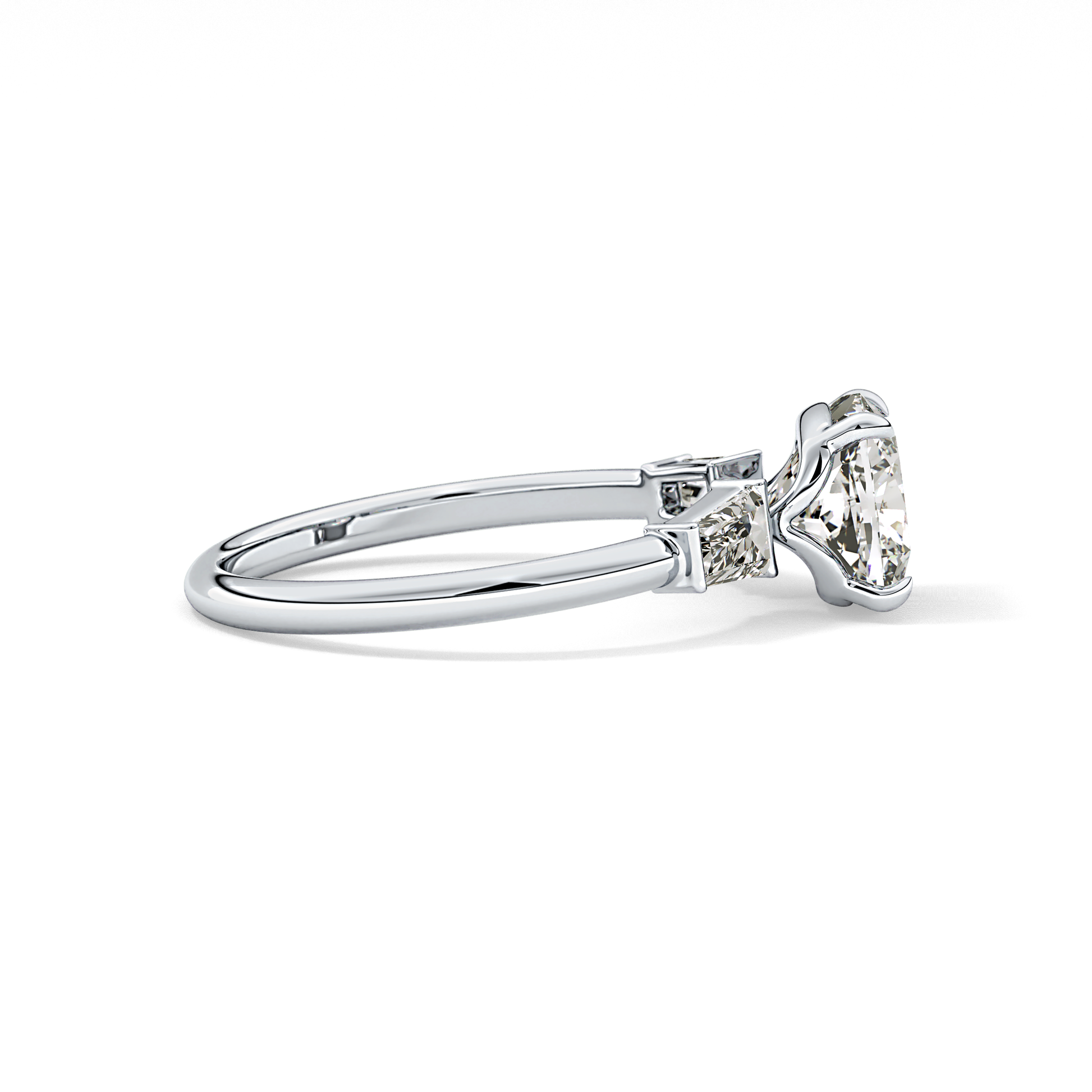 Cushion Three Stone Lab Grown Diamond Engagement Ring
