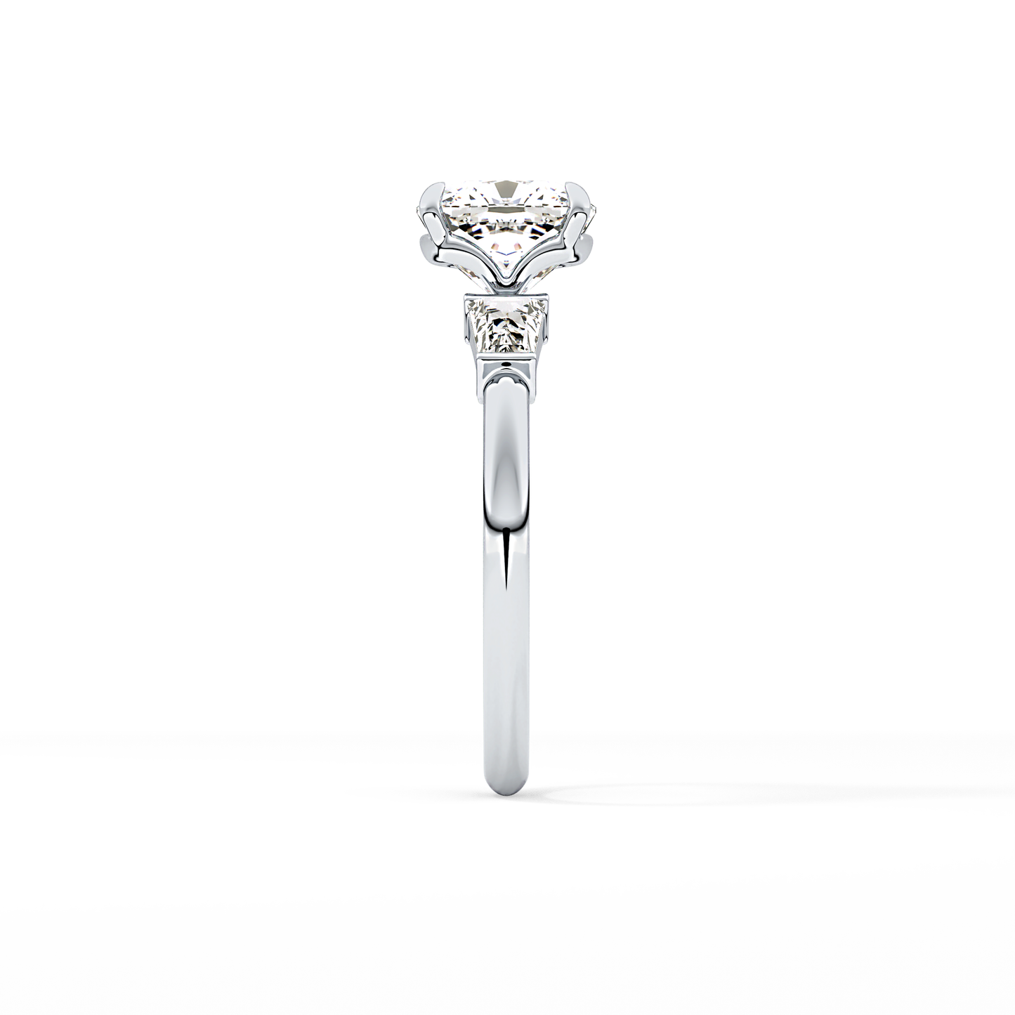 Cushion Three Stone Lab Grown Diamond Engagement Ring