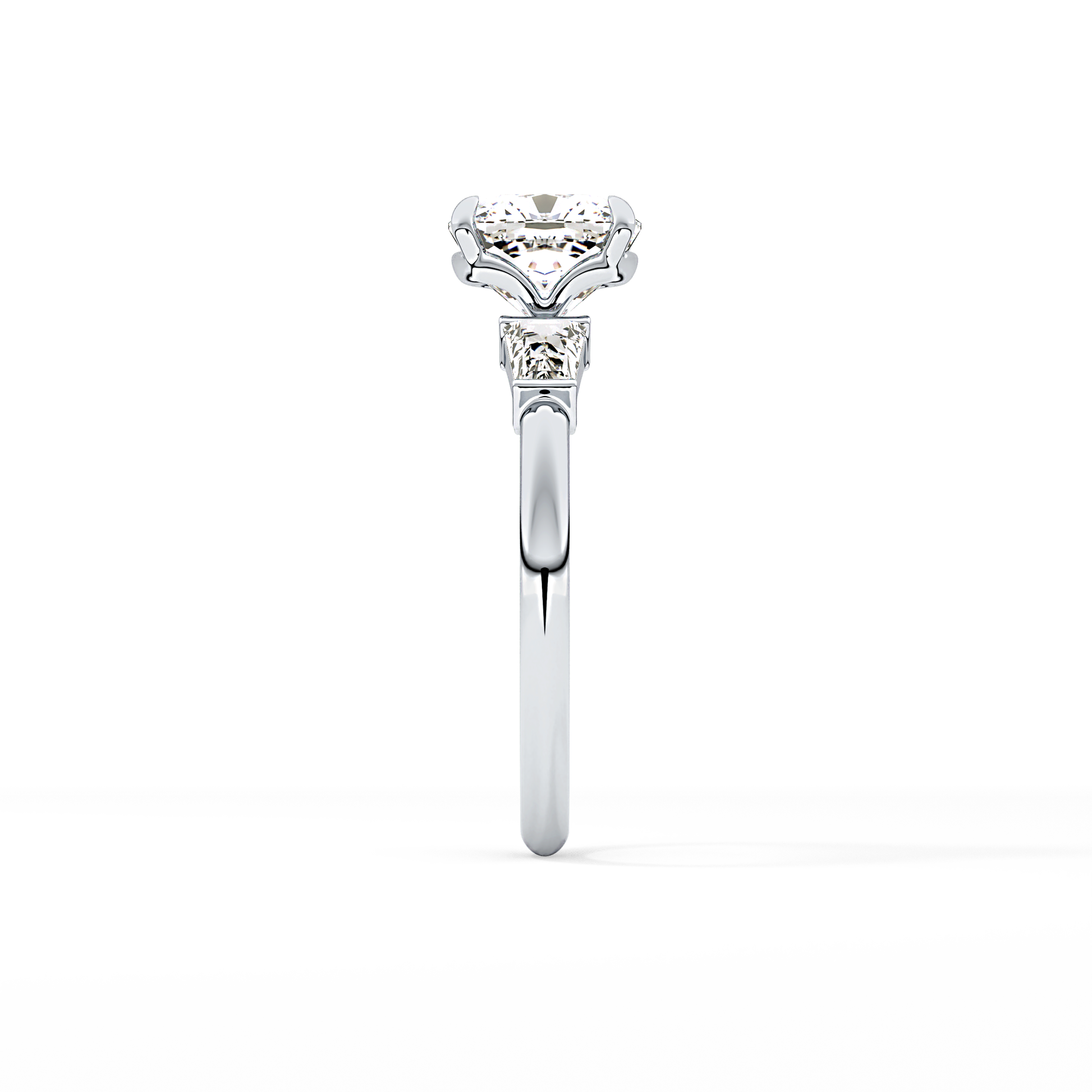 Cushion Three Stone Lab Grown Diamond Engagement Ring