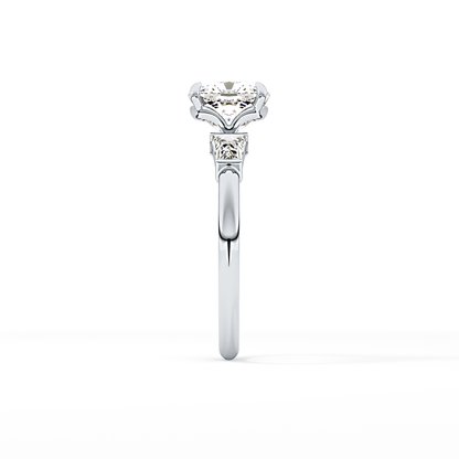Cushion Three Stone Lab Grown Diamond Engagement Ring