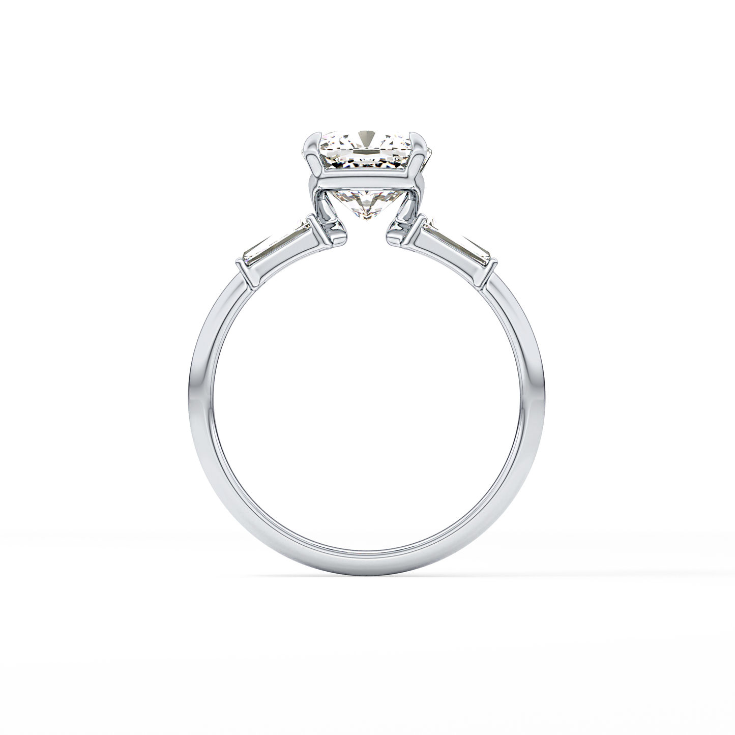 Cushion Three Stone Lab Grown Diamond Engagement Ring