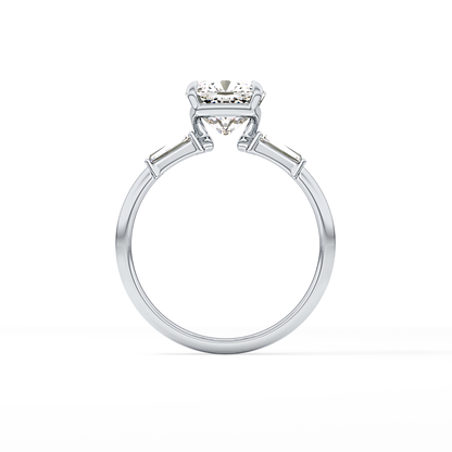 Cushion Three Stone Lab Grown Diamond Engagement Ring