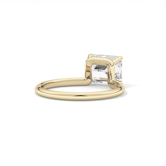 East West Emerald Solitaire Lab Grown Diamond Engagement Ring