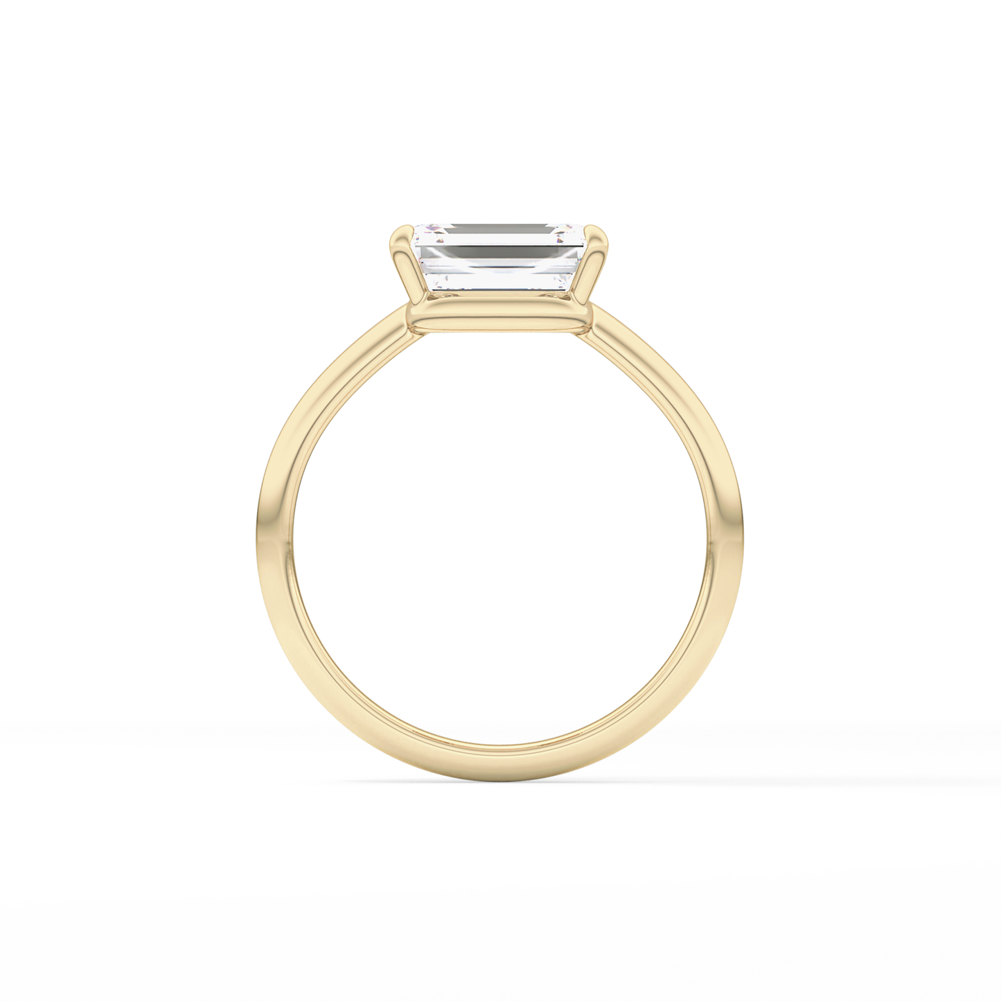 East West Emerald Solitaire Lab Grown Diamond Engagement Ring