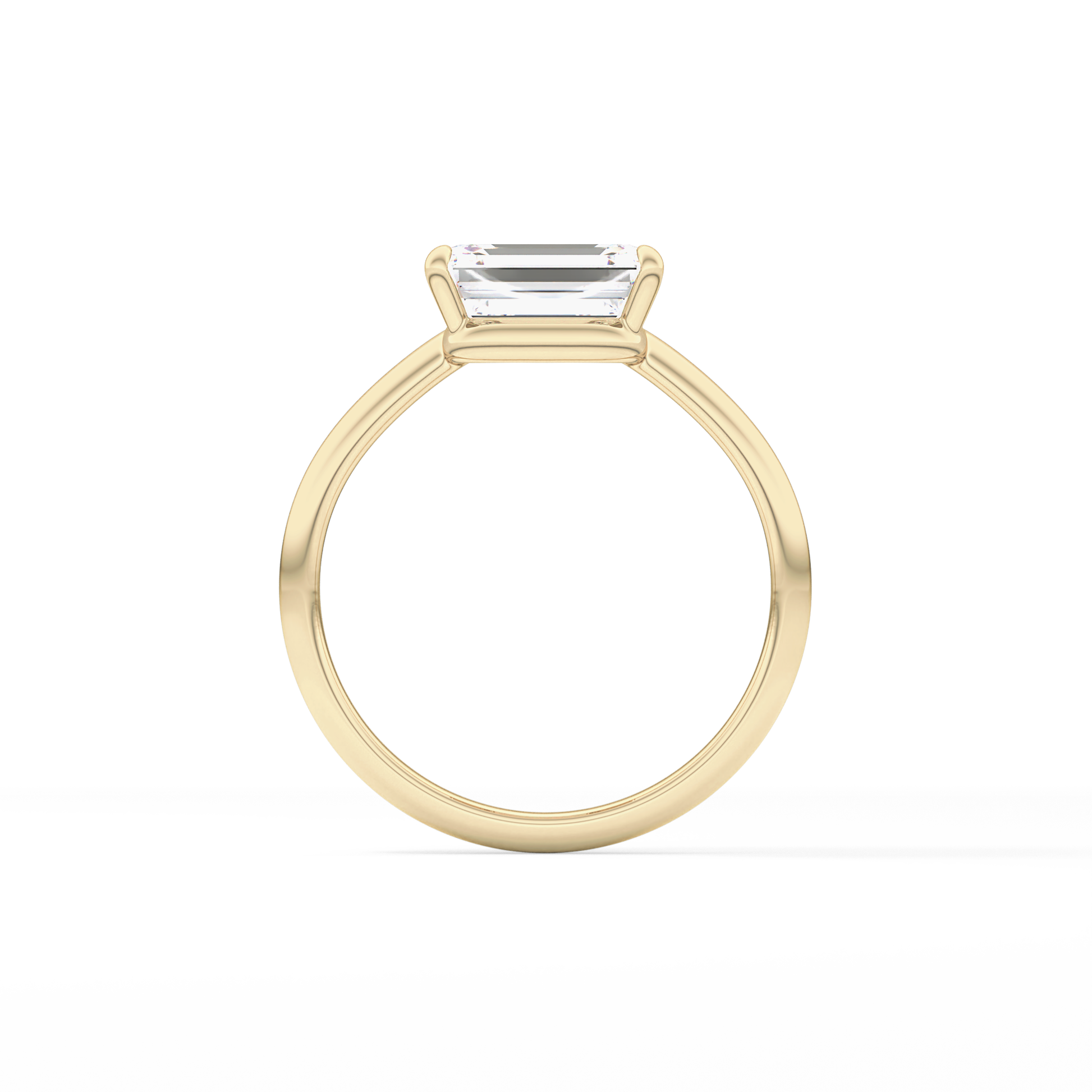 East West Emerald Solitaire Lab Grown Diamond Engagement Ring