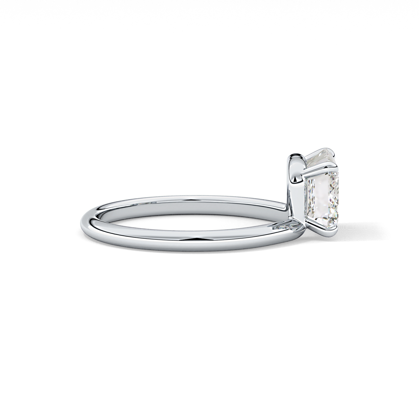East West Emerald Solitaire Lab Grown Diamond Engagement Ring