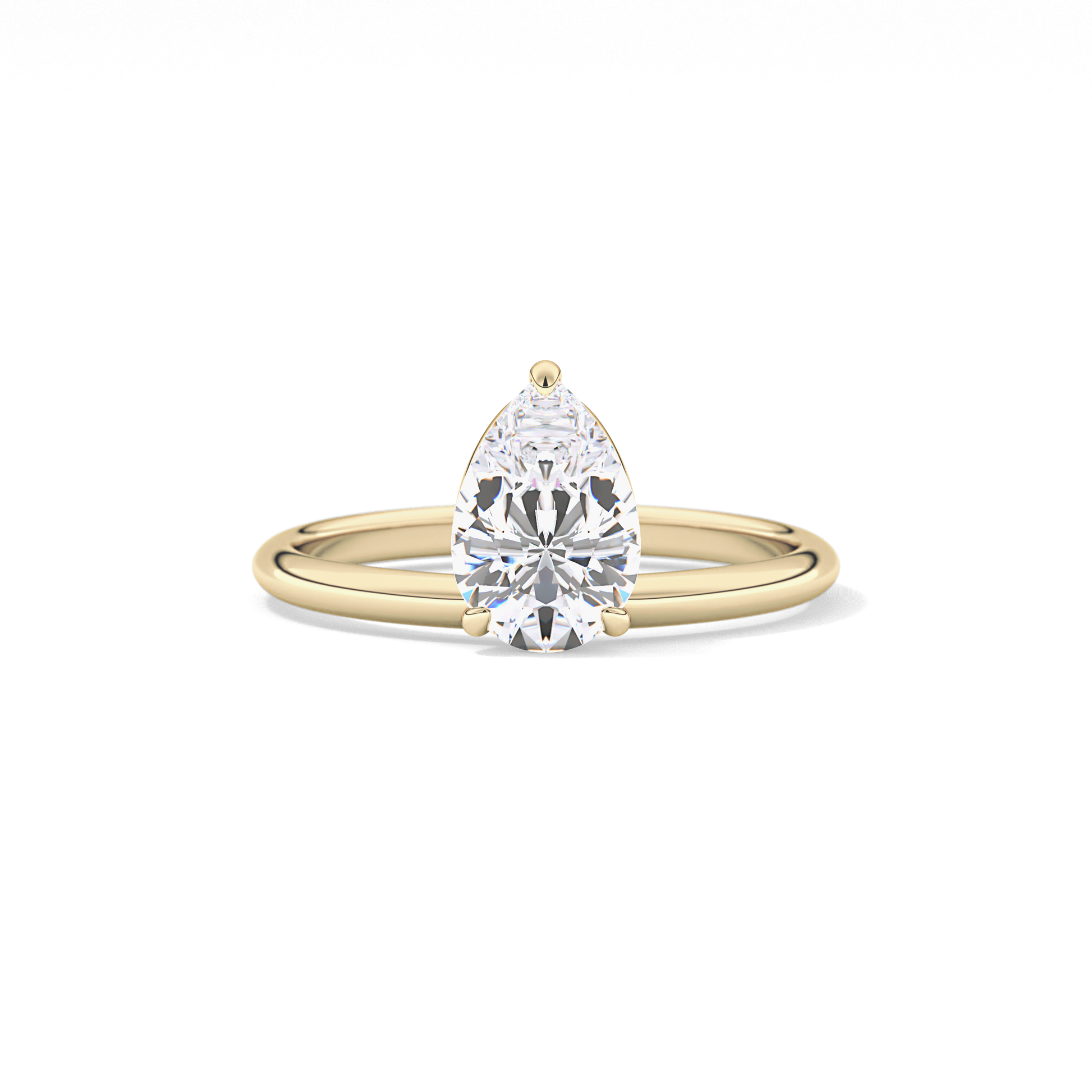 Pear Solitaire Lab Grown Diamond Engagement Ring