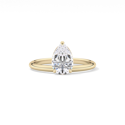 Pear Solitaire Lab Grown Diamond Engagement Ring