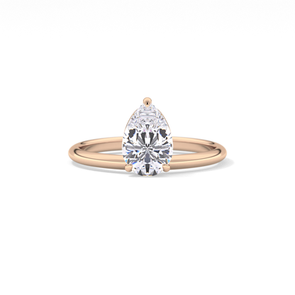 Pear Solitaire Lab Grown Diamond Engagement Ring