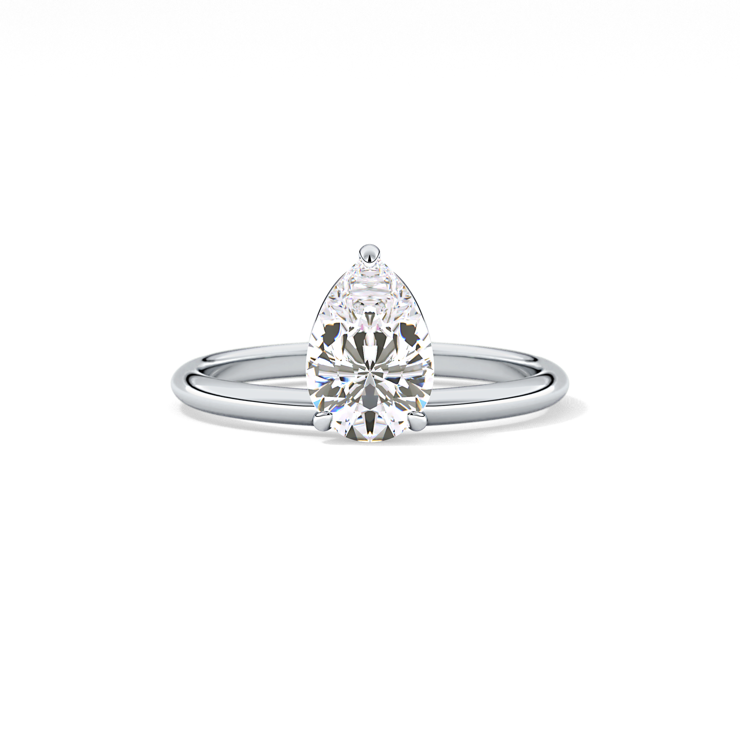Pear Solitaire Lab Grown Diamond Engagement Ring