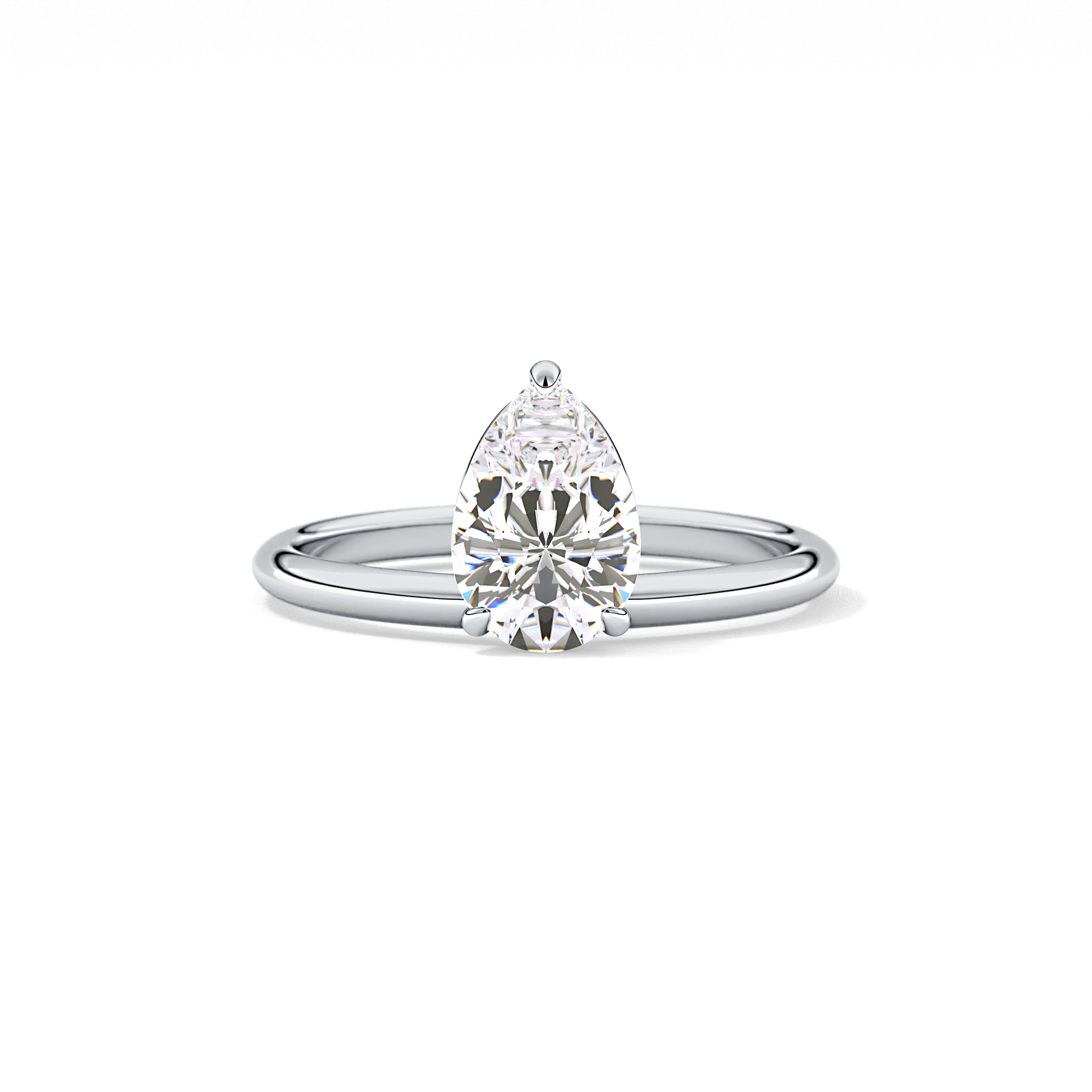 Pear Solitaire Lab Grown Diamond Engagement Ring