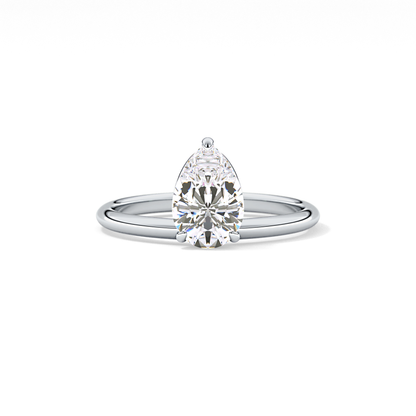 Pear Solitaire Lab Grown Diamond Engagement Ring